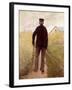 Old Man Walking in a Rye Field-Laurits Andersen Ring-Framed Giclee Print