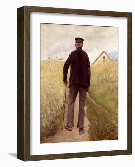 Old Man Walking in a Rye Field-Laurits Andersen Ring-Framed Giclee Print