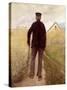 Old Man Walking in a Rye Field-Laurits Andersen Ring-Stretched Canvas