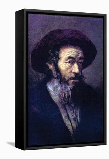 Old Man with a Fur Cap-Rembrandt van Rijn-Framed Stretched Canvas