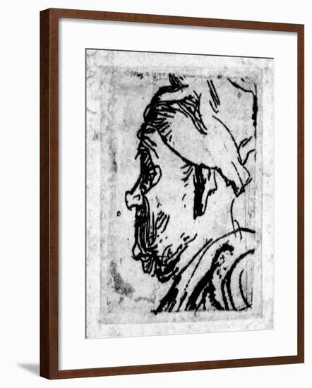 Old Man with a Snub Nose, C.1629 (Etching)-Rembrandt van Rijn-Framed Giclee Print