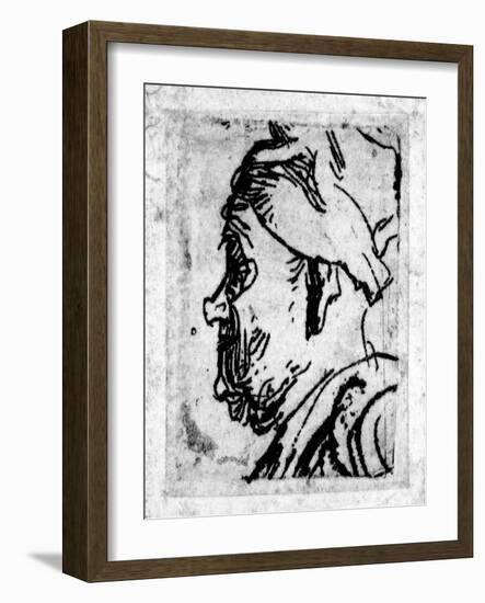 Old Man with a Snub Nose, C.1629 (Etching)-Rembrandt van Rijn-Framed Giclee Print