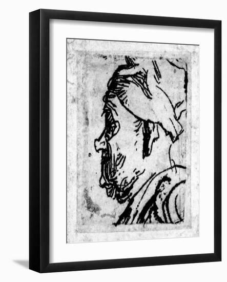 Old Man with a Snub Nose, C.1629 (Etching)-Rembrandt van Rijn-Framed Giclee Print