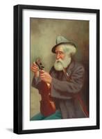 Old Man with a Violin-T. Clare-Framed Giclee Print