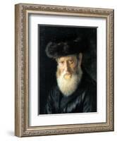 Old Man with Streimel-Isidor Kaufmann-Framed Art Print