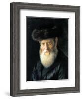 Old Man with Streimel-Isidor Kaufmann-Framed Art Print