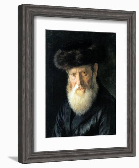 Old Man with Streimel-Isidor Kaufmann-Framed Art Print