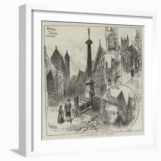 Old Manchester and Salford-Herbert Railton-Framed Giclee Print