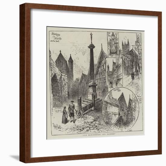 Old Manchester and Salford-Herbert Railton-Framed Giclee Print