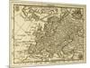 Old Map Europe With Parallels And Meridians. May Be Dated To The End Of Xvii Sec-marzolino-Mounted Art Print