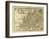 Old Map Europe With Parallels And Meridians. May Be Dated To The End Of Xvii Sec-marzolino-Framed Art Print