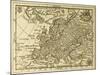 Old Map Europe With Parallels And Meridians. May Be Dated To The End Of Xvii Sec-marzolino-Mounted Art Print