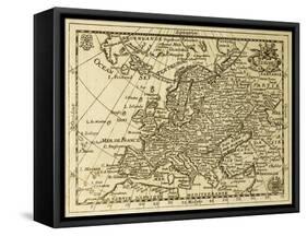 Old Map Europe With Parallels And Meridians. May Be Dated To The End Of Xvii Sec-marzolino-Framed Stretched Canvas