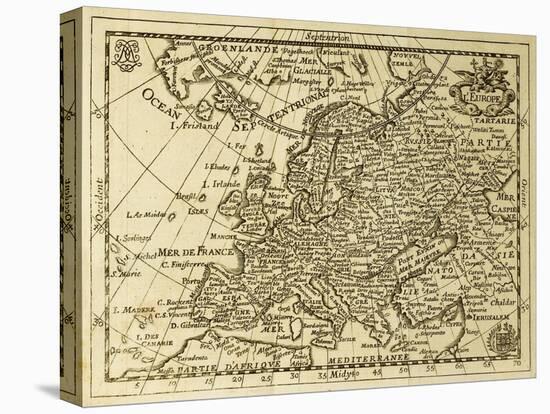 Old Map Europe With Parallels And Meridians. May Be Dated To The End Of Xvii Sec-marzolino-Stretched Canvas