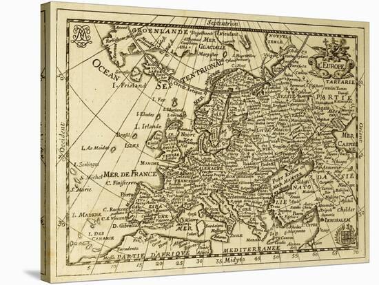 Old Map Europe With Parallels And Meridians. May Be Dated To The End Of Xvii Sec-marzolino-Stretched Canvas