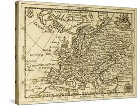 Old Map Europe With Parallels And Meridians. May Be Dated To The End Of Xvii Sec-marzolino-Stretched Canvas