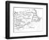 Old Map of Acadia, 17th Century-null-Framed Giclee Print