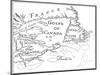 Old Map of Acadia, 17th Century-null-Mounted Giclee Print