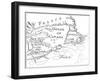 Old Map of Acadia, 17th Century-null-Framed Giclee Print