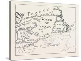 Old Map of Acadie, Canada, 1870s-null-Stretched Canvas