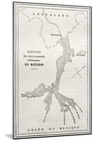 Old Map Of Alluvial Deposits At Missisipi Estuary-marzolino-Mounted Art Print