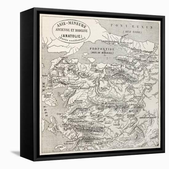 Old Map Of Anatolia-marzolino-Framed Stretched Canvas