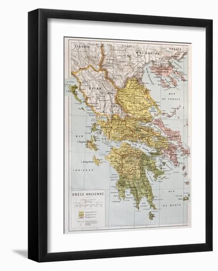 Old Map Of Ancient Greece-marzolino-Framed Art Print