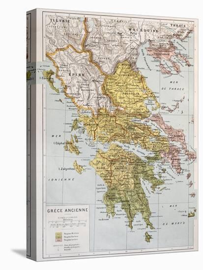 Old Map Of Ancient Greece-marzolino-Stretched Canvas