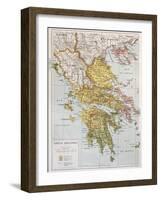 Old Map Of Ancient Greece-marzolino-Framed Art Print