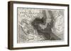 Old Map Of Atlantic Ocean Depth-marzolino-Framed Art Print