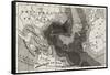 Old Map Of Atlantic Ocean Depth-marzolino-Framed Stretched Canvas