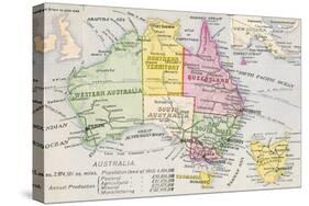 Old Map of Australia-null-Stretched Canvas