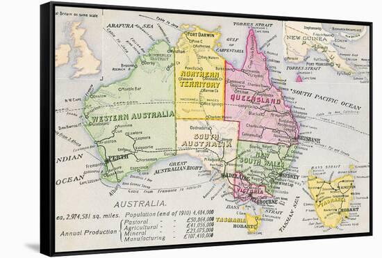 Old Map of Australia-null-Framed Stretched Canvas