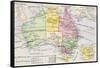 Old Map of Australia-null-Framed Stretched Canvas