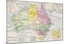 Old Map of Australia-null-Mounted Art Print