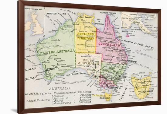 Old Map of Australia-null-Framed Art Print