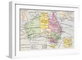 Old Map of Australia-null-Framed Art Print