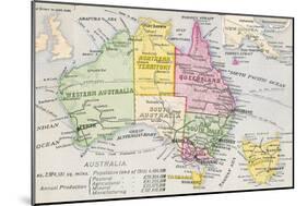 Old Map of Australia-null-Mounted Art Print