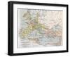 Old Map Of Barbarian Kingdoms Before Clovis I-marzolino-Framed Art Print