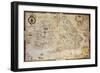 Old Map Of British Islands. Created By Laurence Nowell, Published In England, 1564-marzolino-Framed Art Print