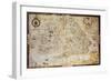 Old Map Of British Islands. Created By Laurence Nowell, Published In England, 1564-marzolino-Framed Premium Giclee Print