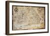 Old Map Of British Islands. Created By Laurence Nowell, Published In England, 1564-marzolino-Framed Art Print