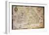 Old Map Of British Islands. Created By Laurence Nowell, Published In England, 1564-marzolino-Framed Art Print