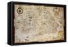Old Map Of British Islands. Created By Laurence Nowell, Published In England, 1564-marzolino-Framed Stretched Canvas