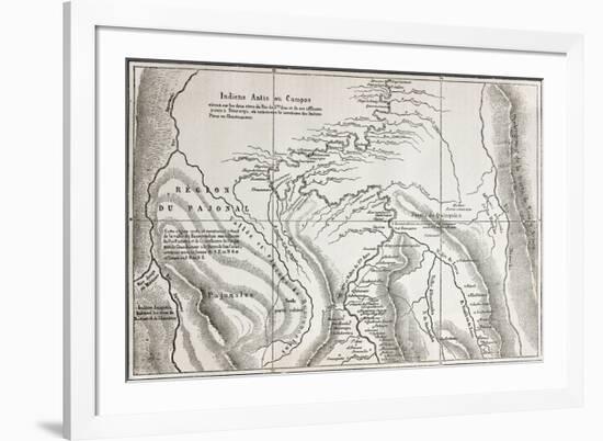 Old Map Of Campa Indians (Ashaninka) Territory, Peru-marzolino-Framed Art Print