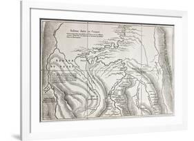 Old Map Of Campa Indians (Ashaninka) Territory, Peru-marzolino-Framed Art Print