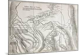 Old Map Of Campa Indians (Ashaninka) Territory, Peru-marzolino-Mounted Art Print