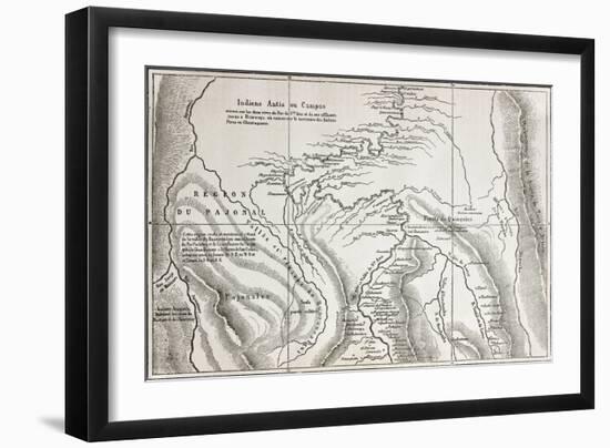 Old Map Of Campa Indians (Ashaninka) Territory, Peru-marzolino-Framed Art Print