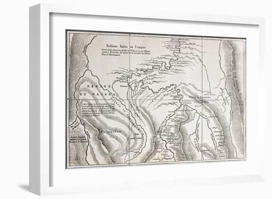 Old Map Of Campa Indians (Ashaninka) Territory, Peru-marzolino-Framed Art Print