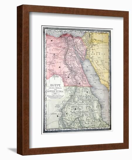 Old Map Of Egypt-Tektite-Framed Art Print